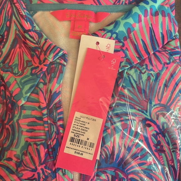 Vibrant Blue and Pink Women's Dress - Picture 5 of 5